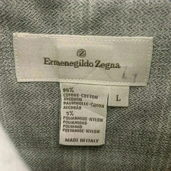 Ermenegildo Zegna Shirt Mens Large Gray Long Sleeve Button Down Plaid Office - Picture 5 of 6